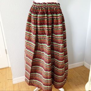 Corduroy Midi Length Boho Festival Skirt Sz Med